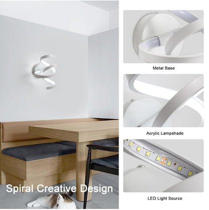 💡 Spiral LED wall lamp 18W, 6500K