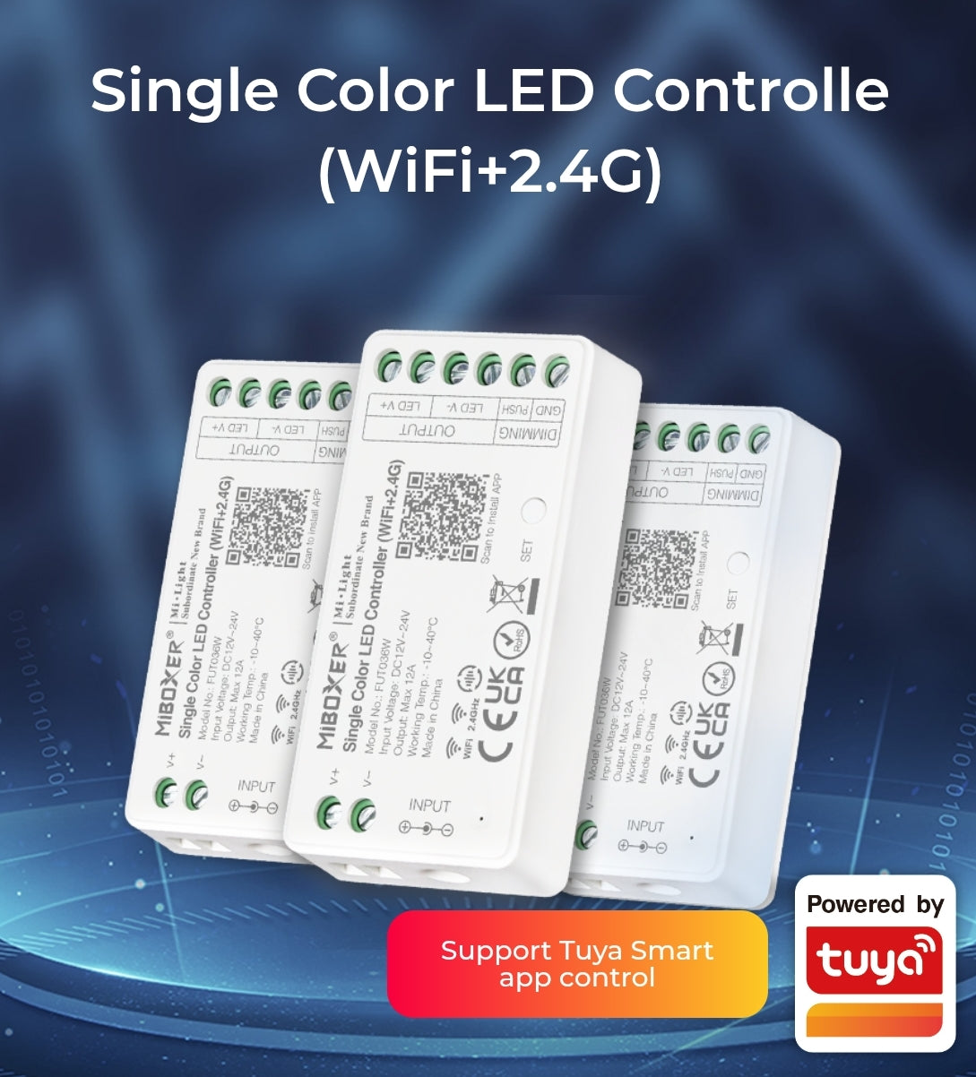 MiBOXER FUT036W – Enobarvni LED krmilnik (WiFi + 2.4 GHz)
