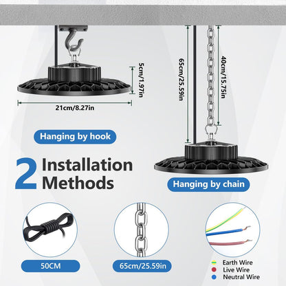 2x LED industrijska svetilka 100W, 10.000lm, 6500K, IP65