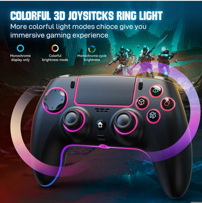 Brezžični gaming kontroler RGB – za PS5 / PC / Android / iOS (črn)