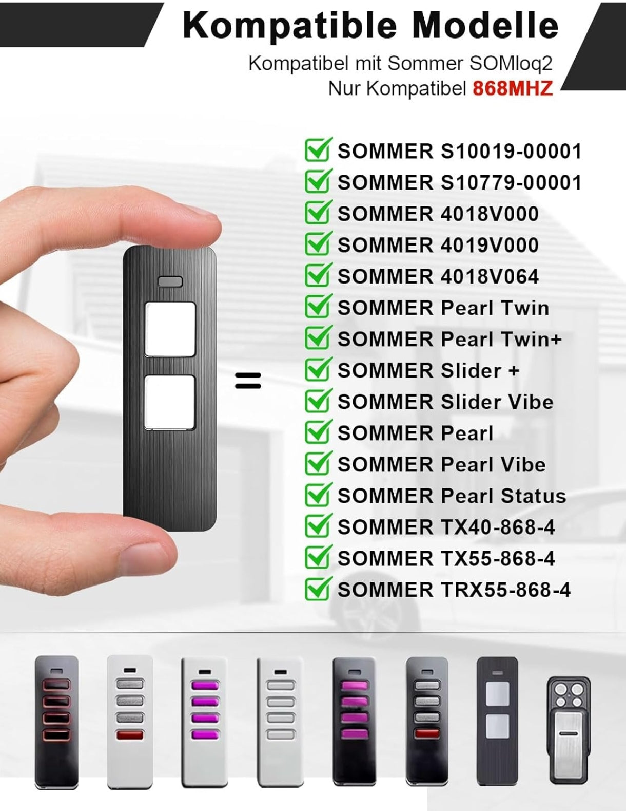 2x Sommer 868 MHz nadomestni daljinec za garažna vrata - naklikaj.si