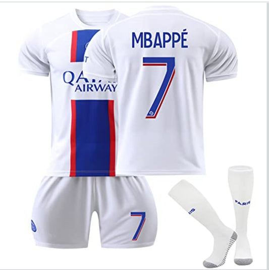 👕 PSG otroški nogometni dres Mbappé #7 – nogavice + maska + obesek