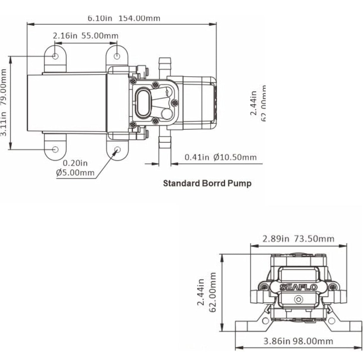 SEAFLO 21 Series 12V tiha samosesalna črpalka za avtodom, čoln, kampiranje, zalivanje...4 leta garancije