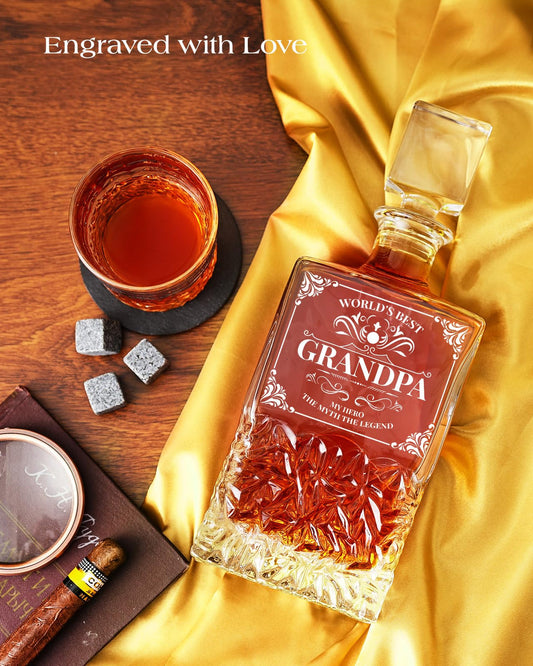 Kristalni komplet za viski - posvetilo "Najboljši dedek na svetu" - naklikaj.si