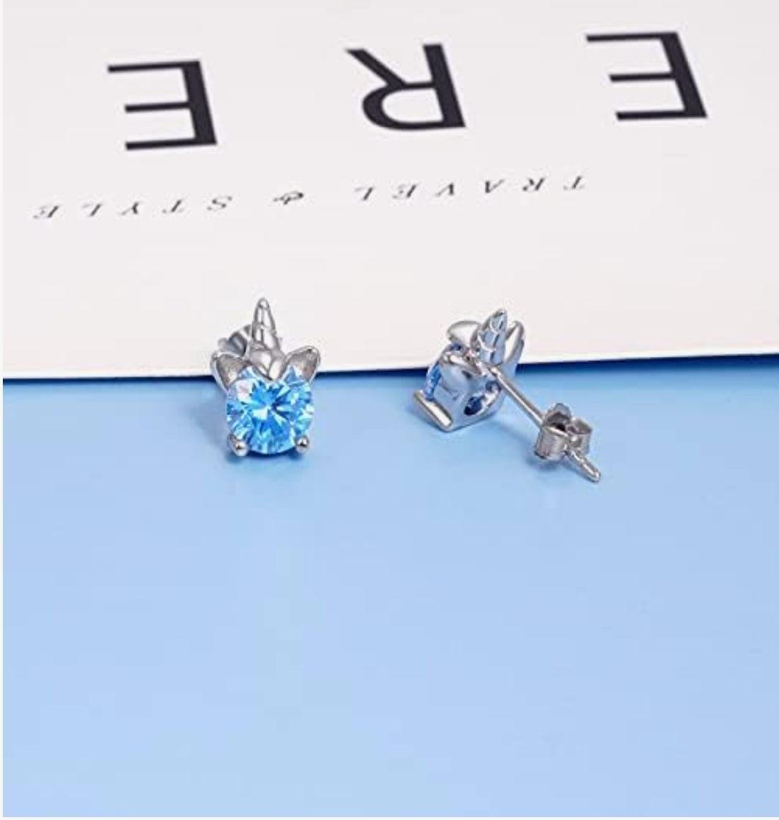 Srebrni 925 uhani Samorog s kristali - naklikaj.si