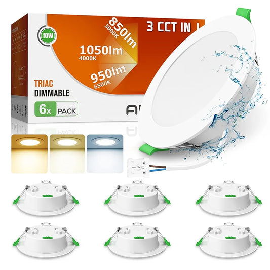 💡6x Alusso LED recessed light 10W (113mm) – white