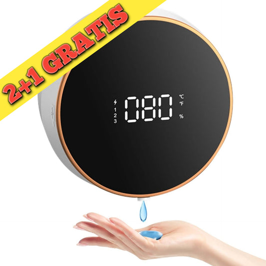 Pametni dozirnik mila s prikazom temperature – 300 ml, brezžični 2000mah, USB-C polnjenje, gel različica - 1 leto garancije