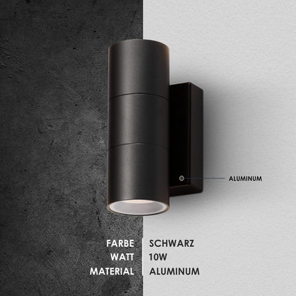 💡 CELAVY LED outdoor wall lamp – 2x5W, 3000K, IP65, black