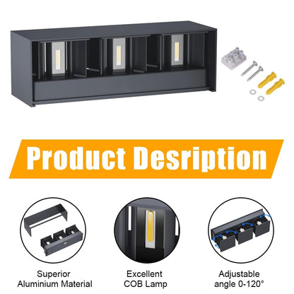 💡 KLIGHTEN outdoor LED wall lamp 30W - anthracite, adjustable beam angle, IP65, 3000K, aluminum