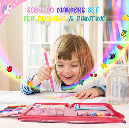 🦄56-piece creative set - unicorn with glitter
