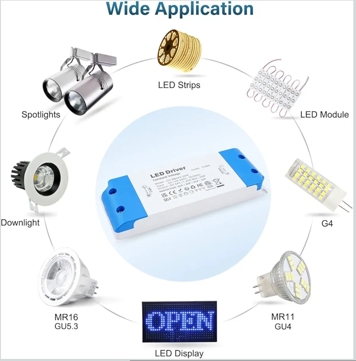 LED napajalnik 24V – 30W, Slim (ultra tanek), konstantna napetost