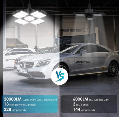 RAFOW 200W LED garažna svetilka (2 kosa, 20000 lm, 6500 K)