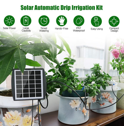 🌱 Solar automatic drip irrigation system – for 10 potted plants