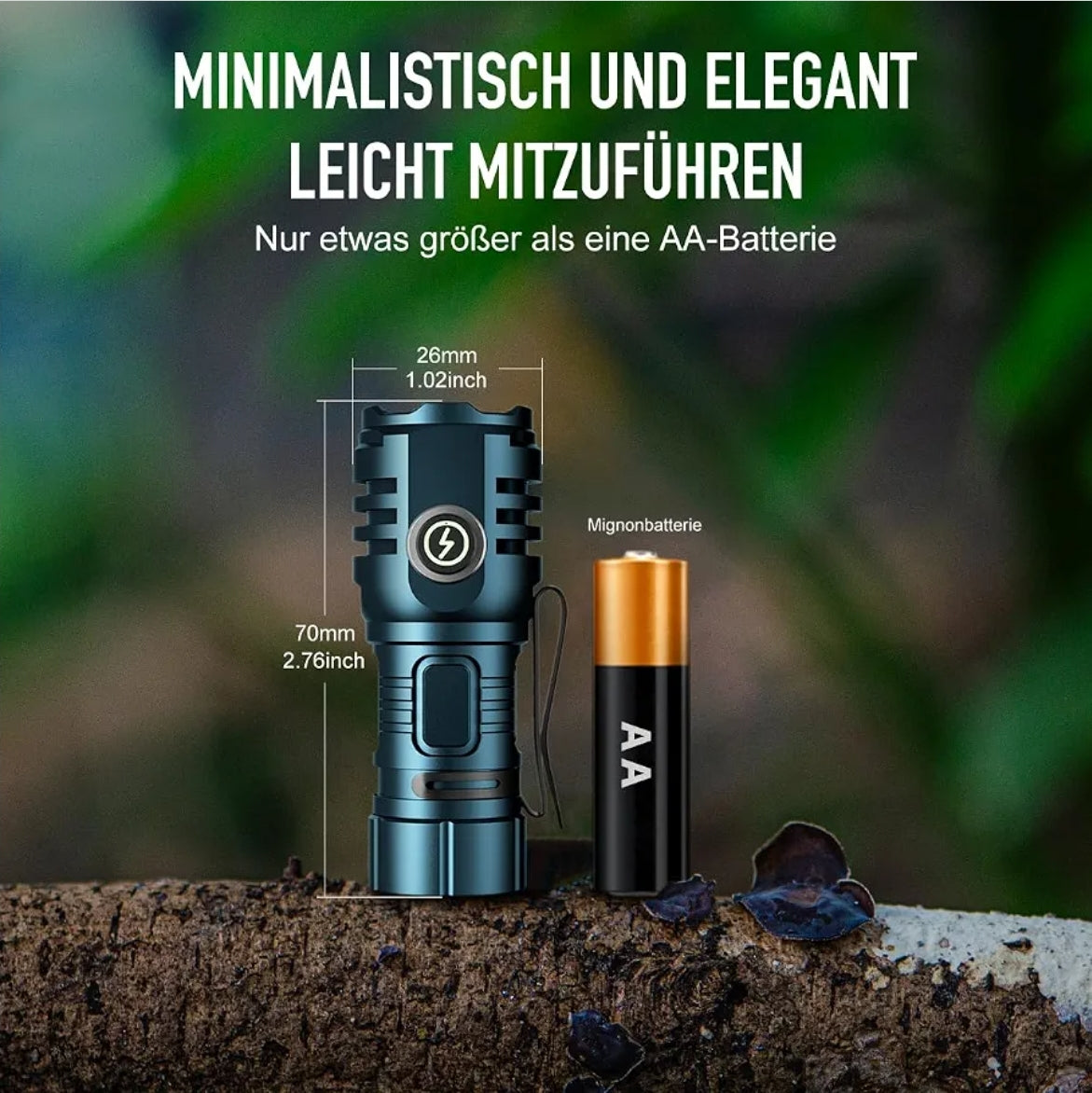 Mini polnilna LED svetilka Skylla z svetilnostjo 6000 lumnov, 1000mah, magnetna, USB-C