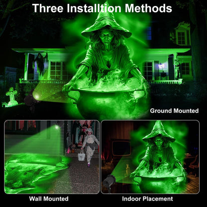 LED projektor Halloween - Zelena čarovnica - naklikaj.si