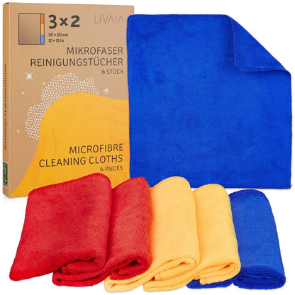 🧽 LIVAIA set of 6 colored microfiber cloths