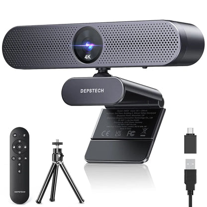 💡 DEPSTECH DW50 Pro 4K spletna kamera, 8MP, 3x zoom, Sony CMOS senzor, USB-A/USB-C, mikrofon