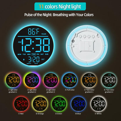 Digitalna RGB stenska ura Maxstar 10" z daljincem