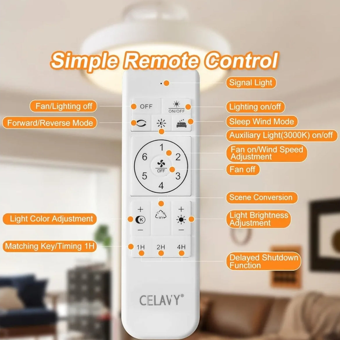 Stropni ventilator z lučjo, 74W, 3200lm - 45cm - naklikaj.si