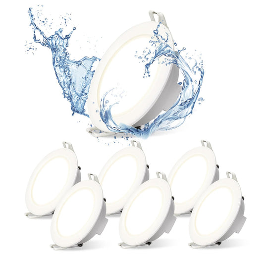 💡6x AIGOSTAR LED recessed light 4.8W 4000K, IP65 – white