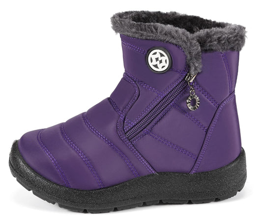 KVbaby otroški podloženi zimski škornji z zadrgo (št. 33, vijolični)
