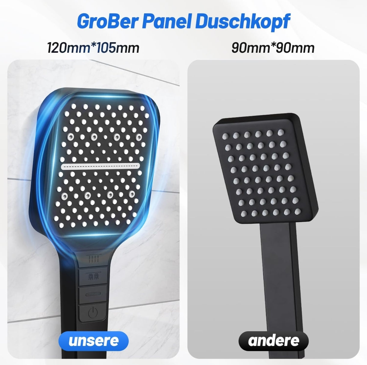 🚿 Tuš ročka z 8 funkcijami in kovinsko cevjo 150 cm