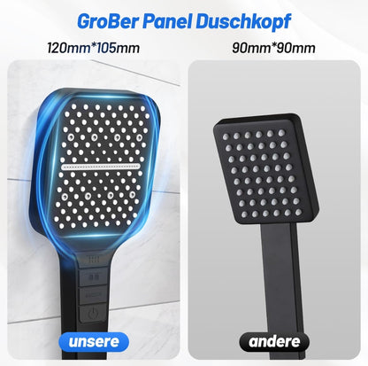 🚿 Shower handle with 8 functions and 150 cm metal hose