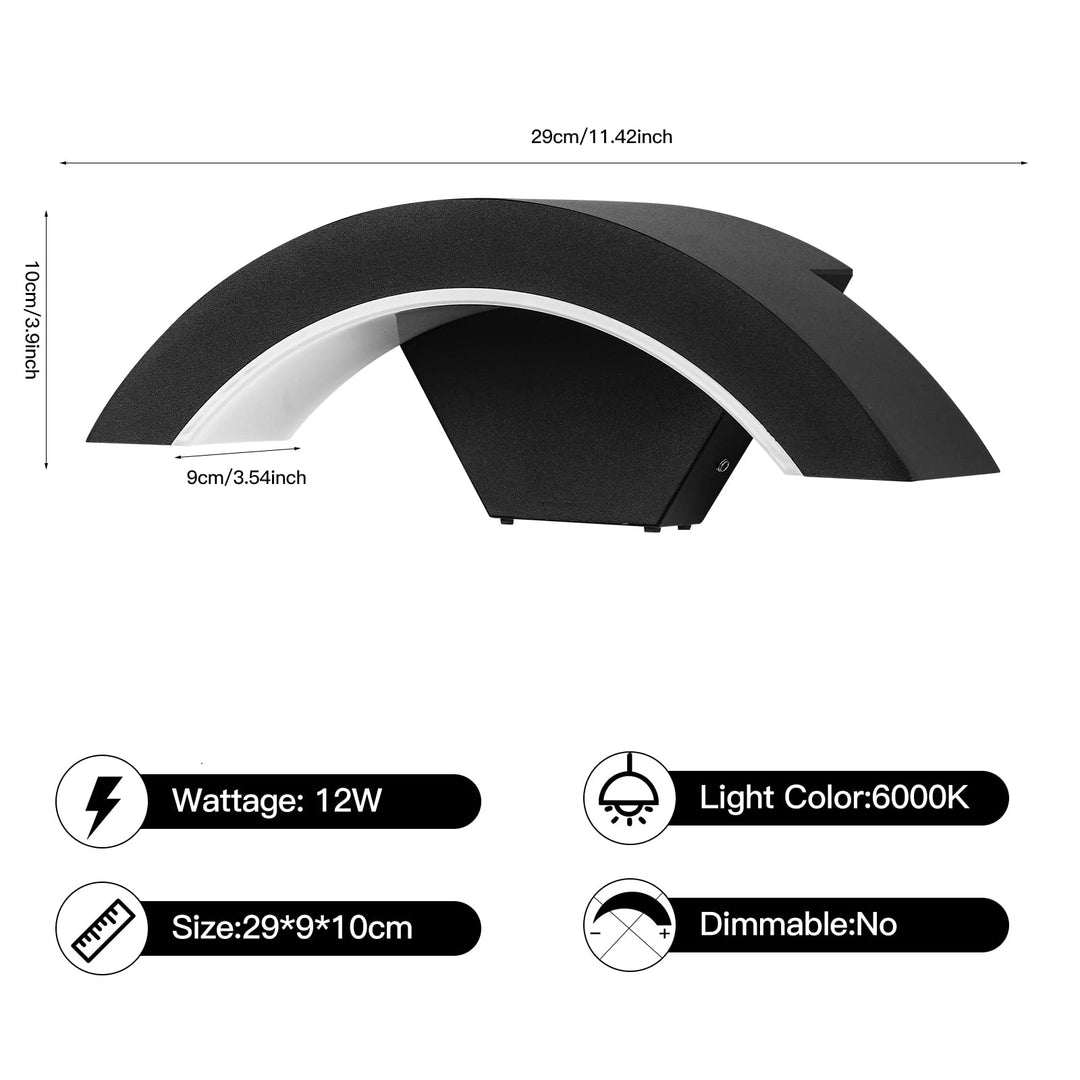 💡 ZIKEY 12W LED zunanja stenska svetilka – IP65, hladno bela (6000K)