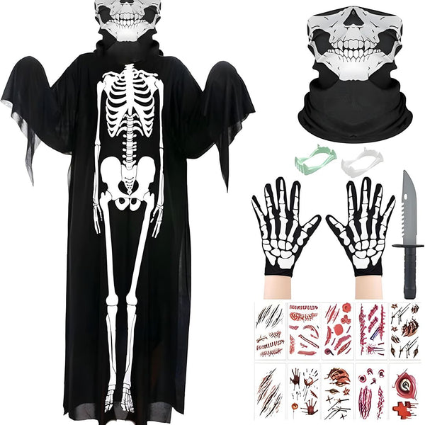 Kostum okostnjak – komplet z dodatki