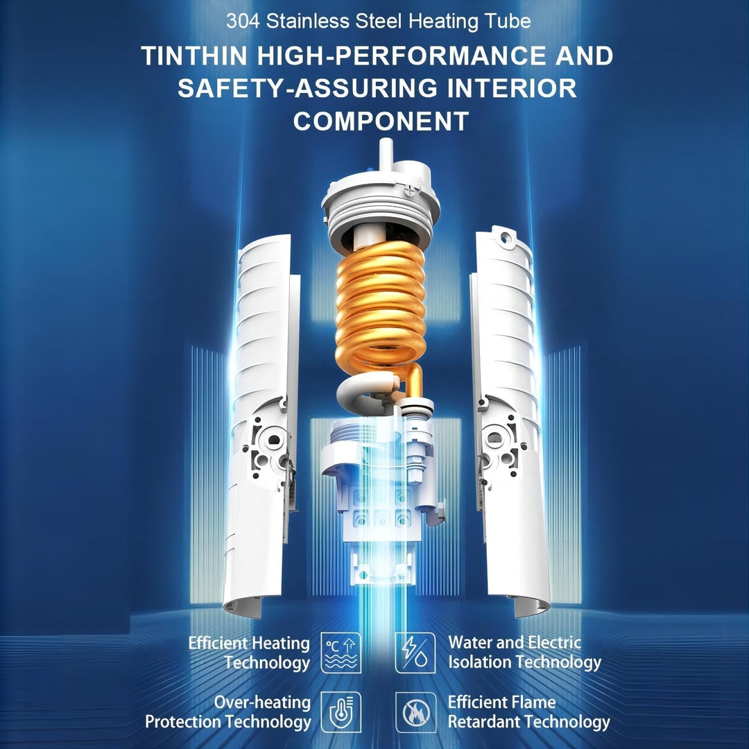 BRIWELLNA električna pipa z grelcem vode in digitalnim prikazom temperature (bela)