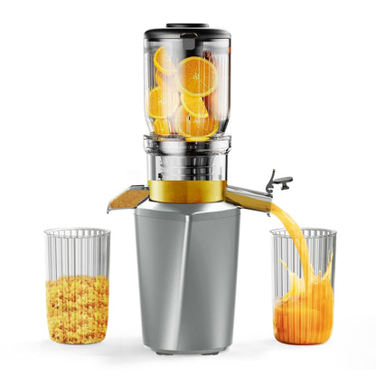 🍊 Slow juicer Fyenkfar 250W – cold pressing of fruits and vegetables (black, gray)