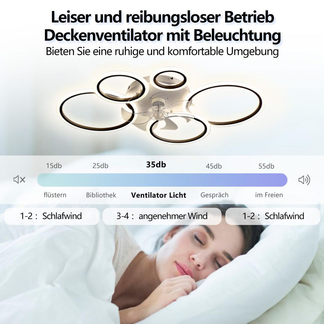 LED stropni ventilator z lučjo 80W, 100 cm - črn