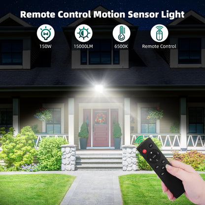 2x LED reflektor z senzorjem gibanja – 150 W, daljinec, IP66, hladno bela