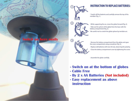 EXERZ 21 cm LED svetlobni globus z AR funkcijo – s pomočjo App na telefonu prikazuje podatke držav