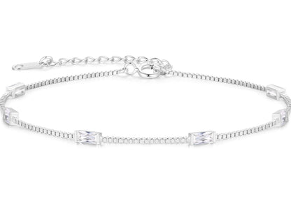 💎 LOUISA SECRET bracelet made of 925 silver with 5A zirconia, white
