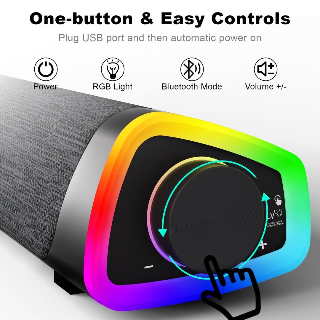 Računalniški bluetooth + USB zvočnik Sound Bar z RGB osvetlitvijo