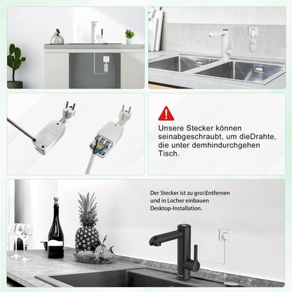 BRIWELLNA električna pipa z grelcem vode in digitalnim prikazom temperature (krom)