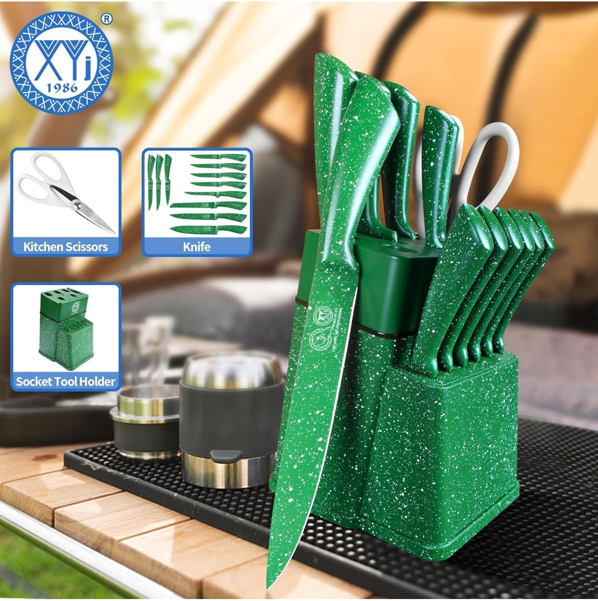 Set nožev XYJ - 13v1 z stojalom