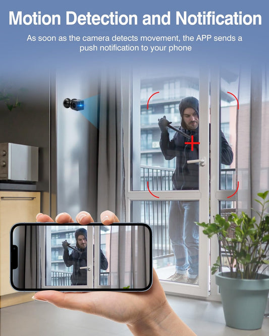 KIMTAR mini 2K WiFi kamera – brezžična, magnetna z zaznavanjem gibanja