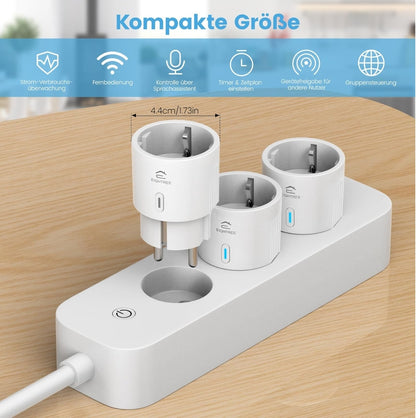 4x EIGHTREE pametna WiFi vtičnica – 16A, merjenje porabe, urnik vklopa preko Alexa/Google Home