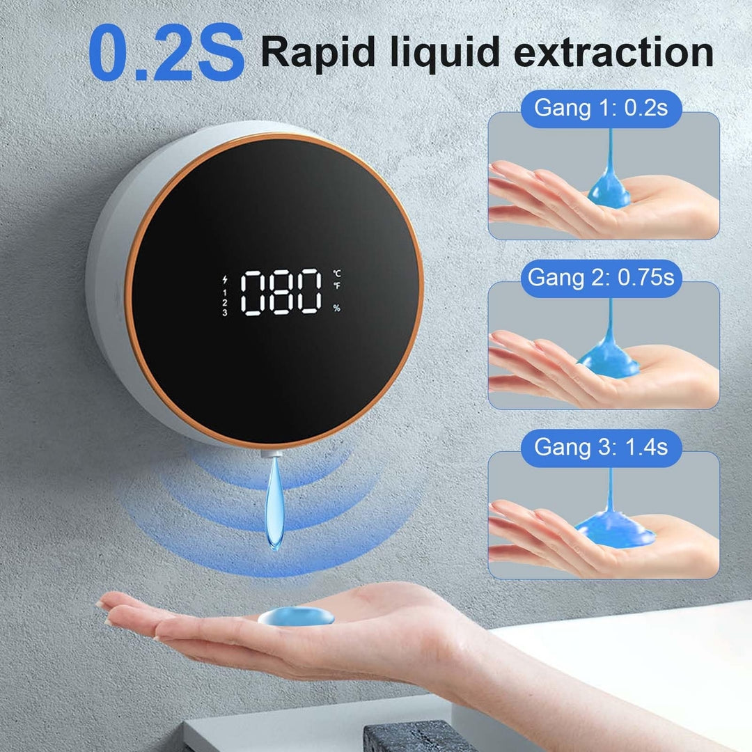 Pametni dozirnik mila s prikazom temperature – 300 ml, brezžični 2000mah, USB-C polnjenje, gel različica - 1 leto garancije