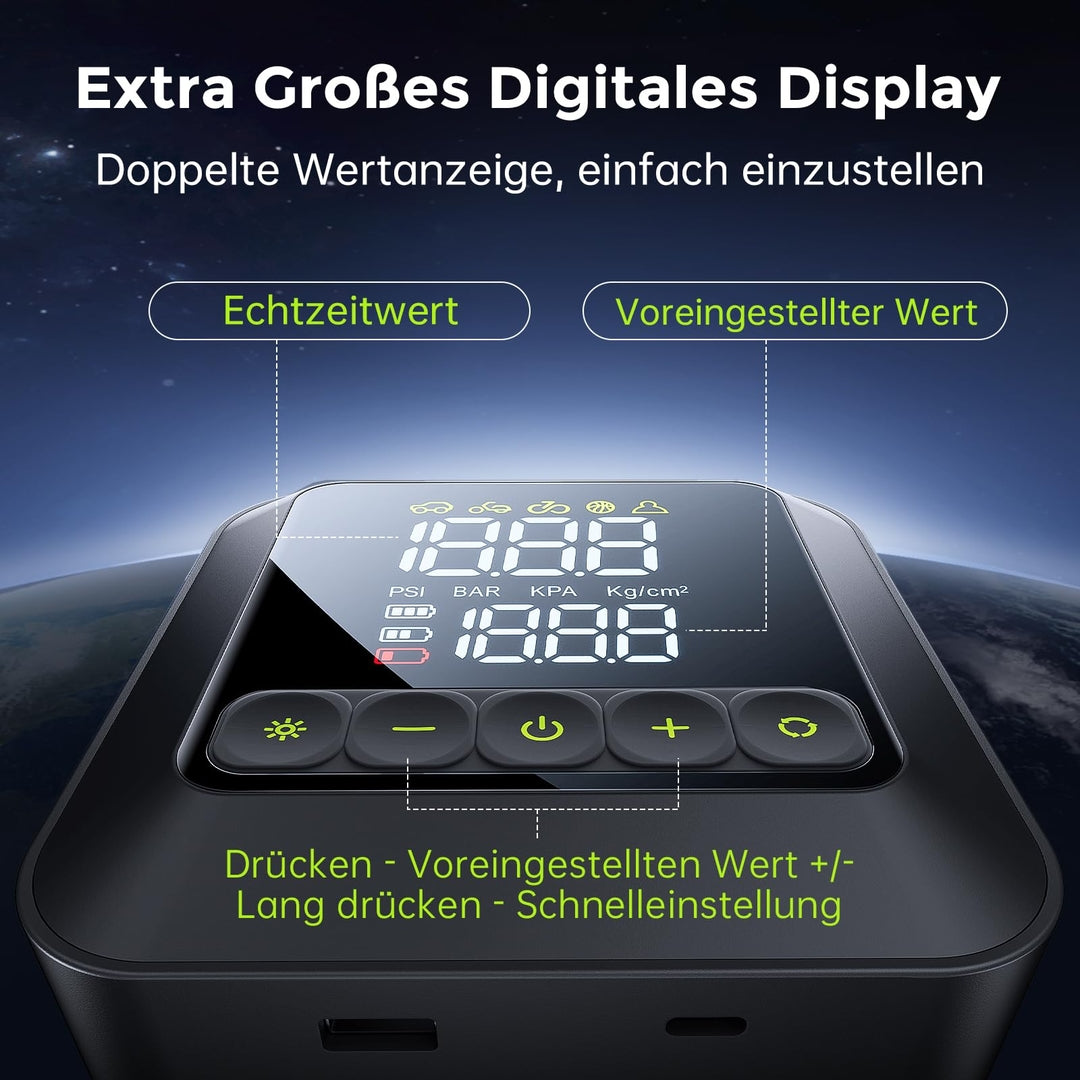 Vrhunski SYNCWIRE prenosni električni kompresor za pnevmatike – 10.35 BAR - 1 leto garancije