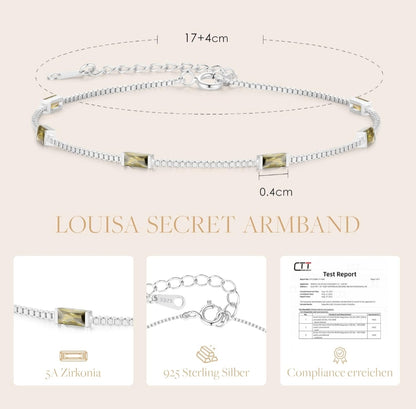 💎 Louisa Secret bracelet made of 925 silver with 5A zirconia, green