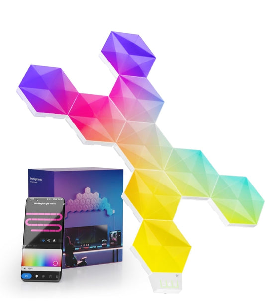 💡 Sechseckige LED-Smart-Wandleuchten – Modulares RGB-Kit mit App- und Sprachsteuerung