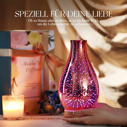 Aroma difuzor iz ročno pihanega stekla – 100 ml, 7 barv LED osvetlitve - rose gold