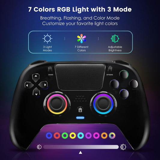 DojoZone brezžični igralni kontroler za PS4 z RGB osvetlitvijo