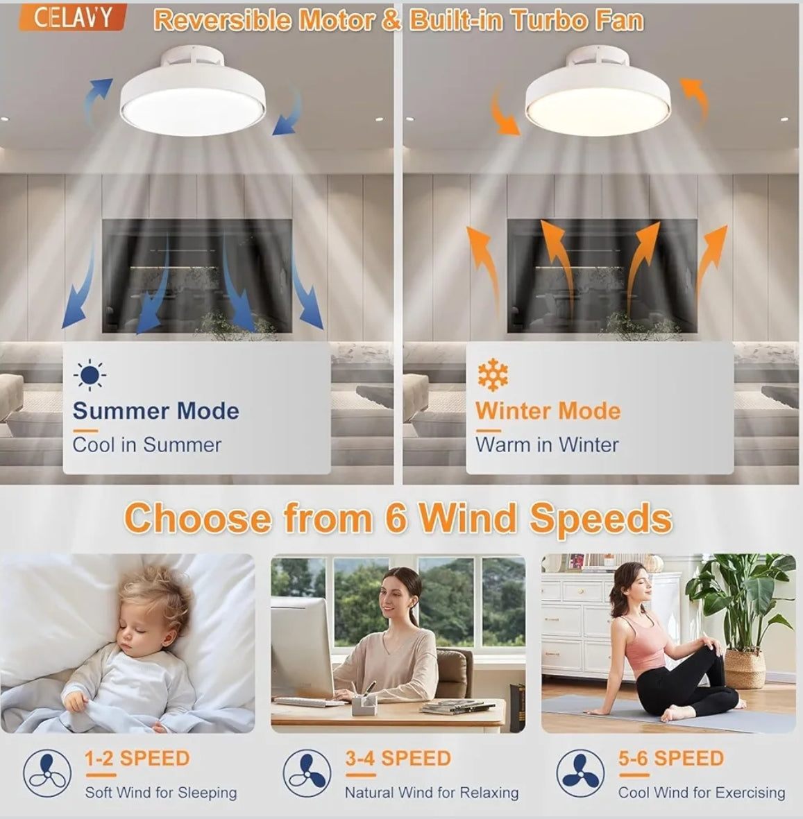 Stropni ventilator z lučjo, 74W, 3200lm - 45cm - naklikaj.si