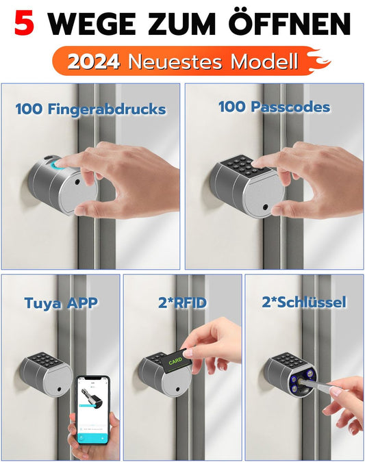 Pametna ključavnica za vrata Eseesmart s prstnim odtisom, kodo in RFID - naklikaj.si