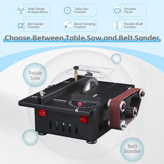 Mini namizna žaga in tračni brusilnik JAOGAUS 2-v-1 - naklikaj.si
