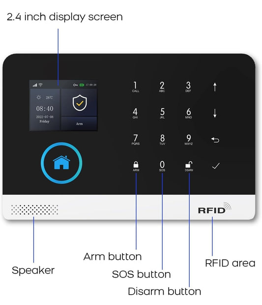 Pametni alarmni sistem XNY 4G + WiFi z zunanjo in notranjo kamero - naklikaj.si